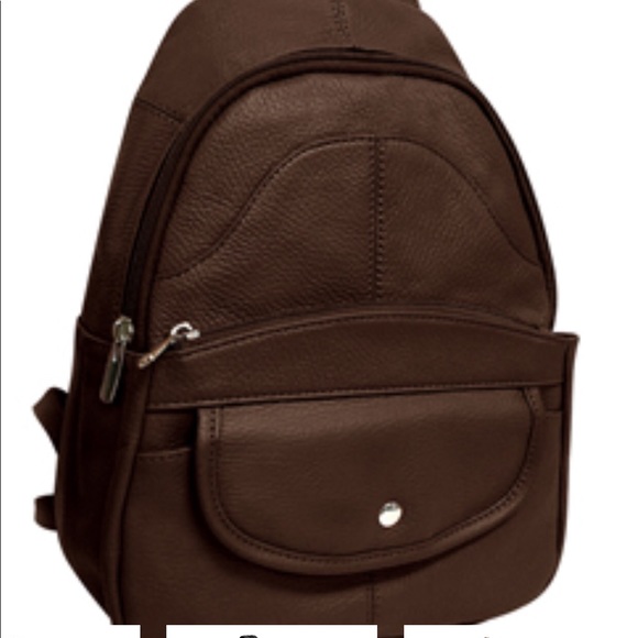 leather backpack dark brown. NWT - Picture 4 of 7